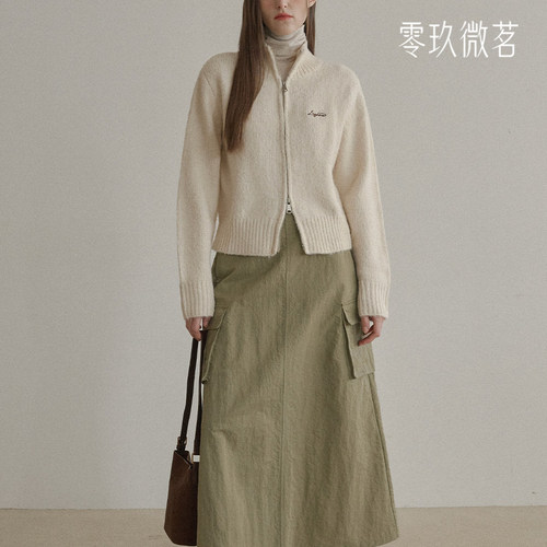 零玖微茗2025韩版微胖m简约工装风半身裙加大码休闲半裙78871