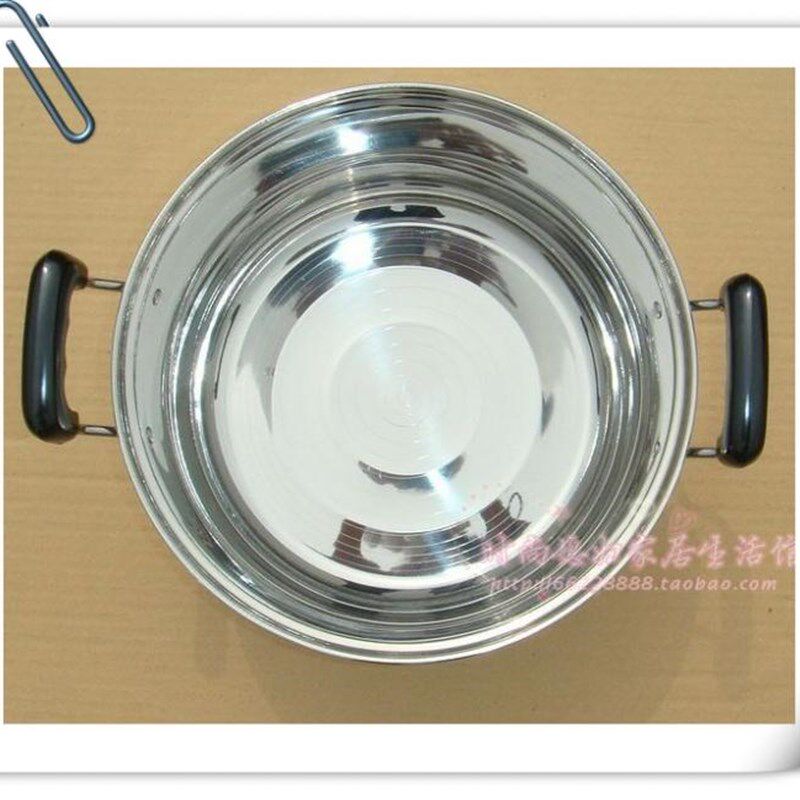 26CM-30CM美式高锅无磁不锈钢汤锅 煮锅燃汽炉电磁炉通用