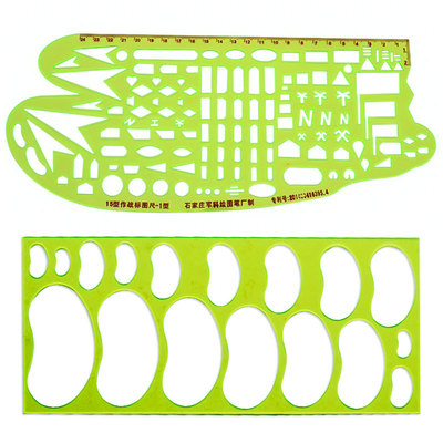 多功能地形模板尺战术15型指挥尺识图用图尺作战标图工具地图尺子