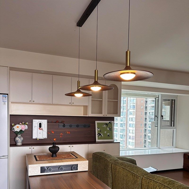 中古风胡桃木纹餐厅吊灯复古侘寂风餐桌吧台灯创意书房卧室床头灯,家装灯饰光源,餐厅吊灯,淘宝优惠券,粉丝福利购,淘宝优惠卷