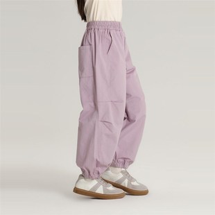 160 女童春季 宽松透气工装 自带酷感 纯棉阔腿裤 110 裤 走路生风