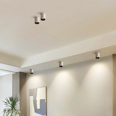 小山丘明装射灯led防眩免开孔吸顶客厅卧室北欧家用圆形明装筒灯