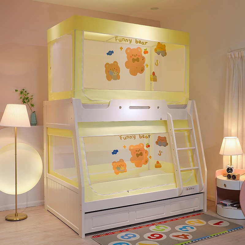 子母床遮光帘蚊帐1.2m上下铺1.5梯形家用1.6高低儿童双层1米学生,床上用品,蚊帐,淘宝优惠券,粉丝福利购,淘宝优惠卷