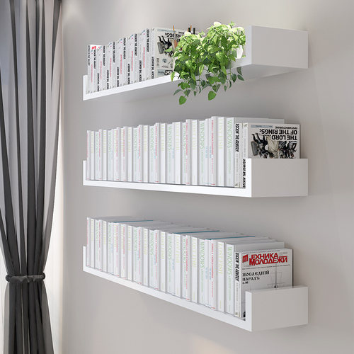 打孔书架墙上置物架墙壁挂墙隔板卧室墙面搁物木板客厅墙体装饰板