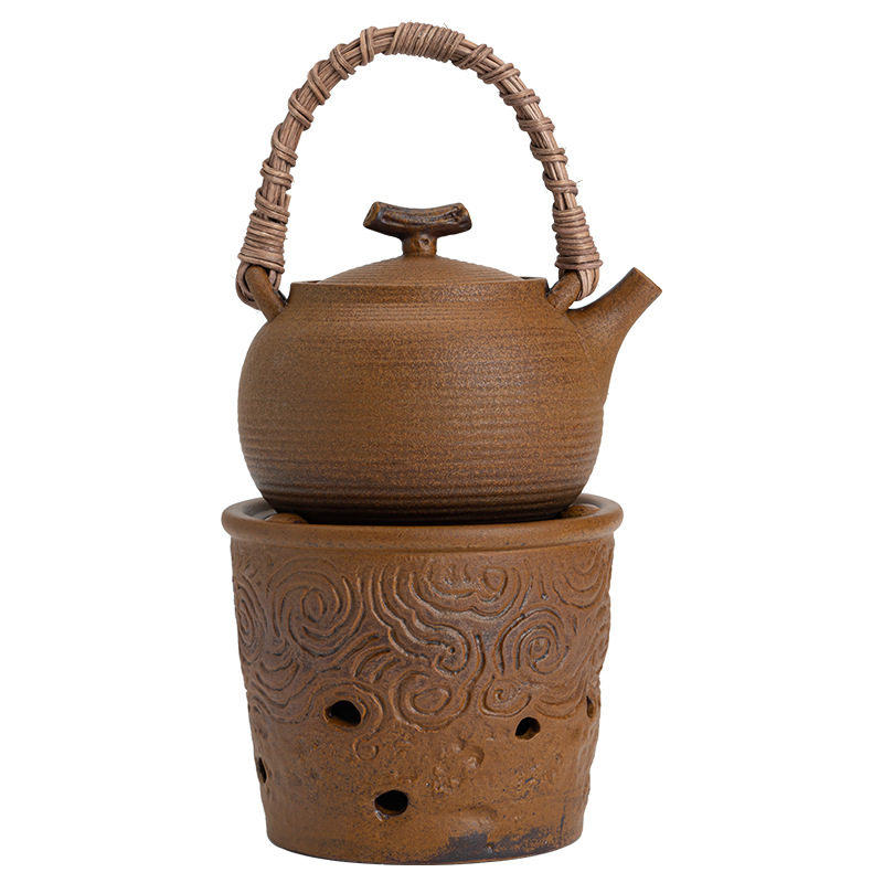 酱釉老岩泥酒精炉煮茶器温泡茶炉户外露营围炉煮茶配件茶壶加热底