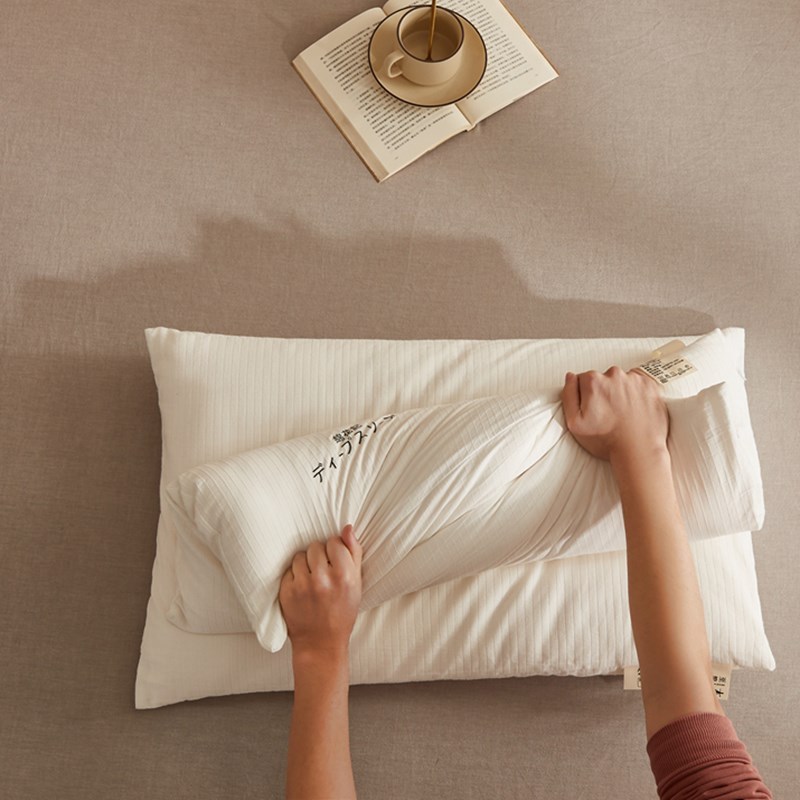 全棉棉花枕头枕芯新疆长绒棉填充颈椎成人低枕儿童纯棉学生护颈枕