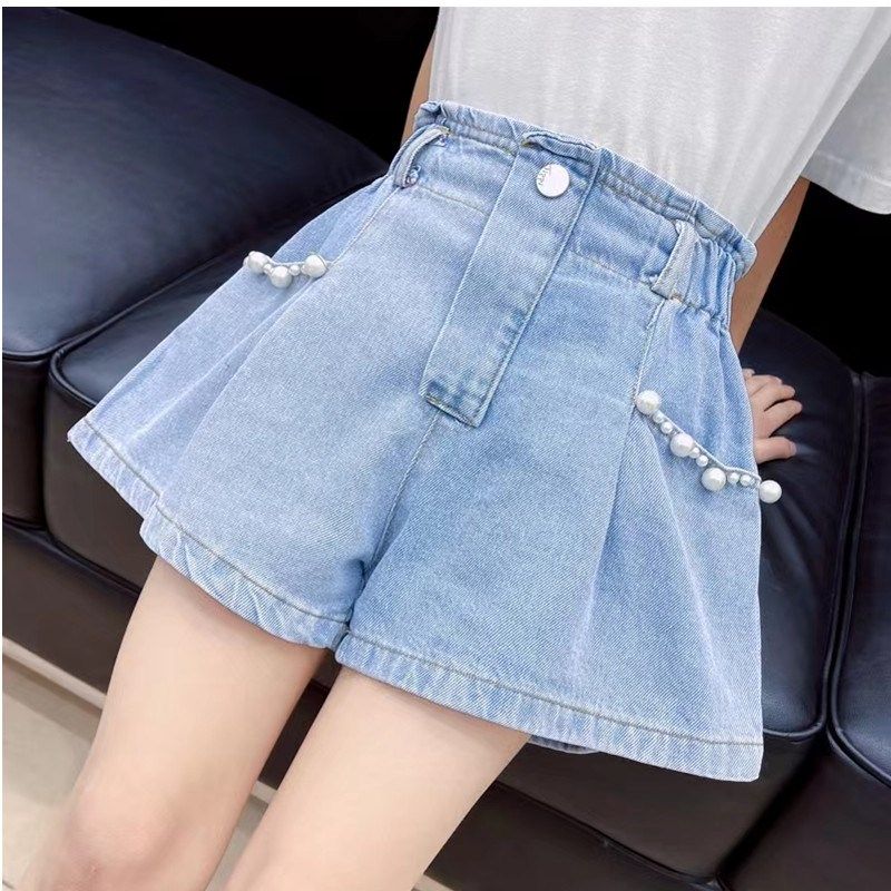 女童短裤高腰儿童新款牛仔短裤中大童阔腿裤休闲时尚童装薄款裤子,童装/婴儿装/亲子装,裤子,淘宝优惠券,粉丝福利购,淘宝优惠卷