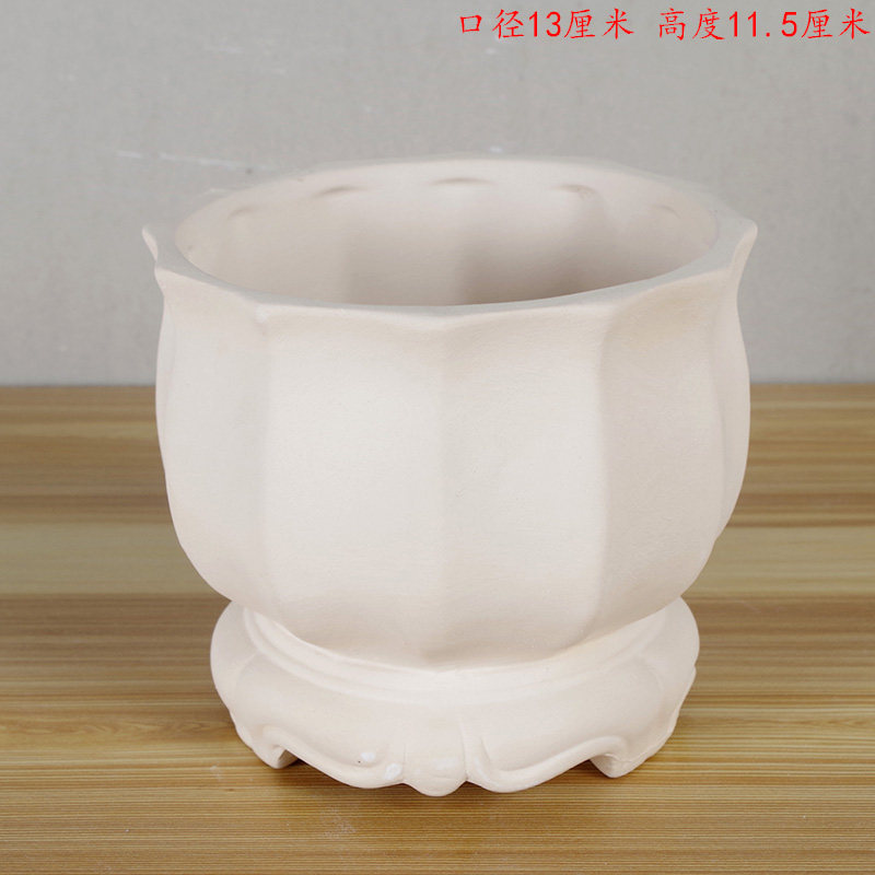 DIY彩绘手绘多肉陶瓷白模填色花盆花瓶 个性图案上色模具