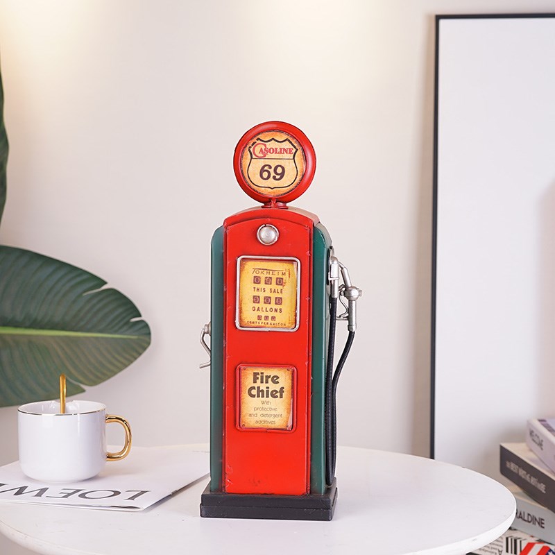 速发金格加油机模型美式风属复古面件酒柜家具桌摆欧式装饰品个性