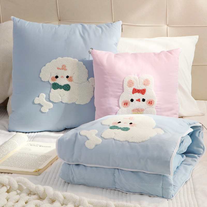 速发抱枕被子一用二合两枕公午睡毯子办头室靠枕空调被子午休神器