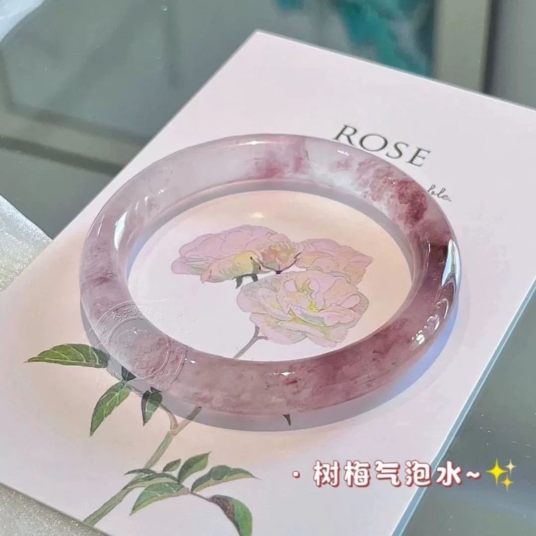 小红书同款水墨丹青女手镯粗款古风配饰贵妃镯闺蜜手镯圆条叮当镯