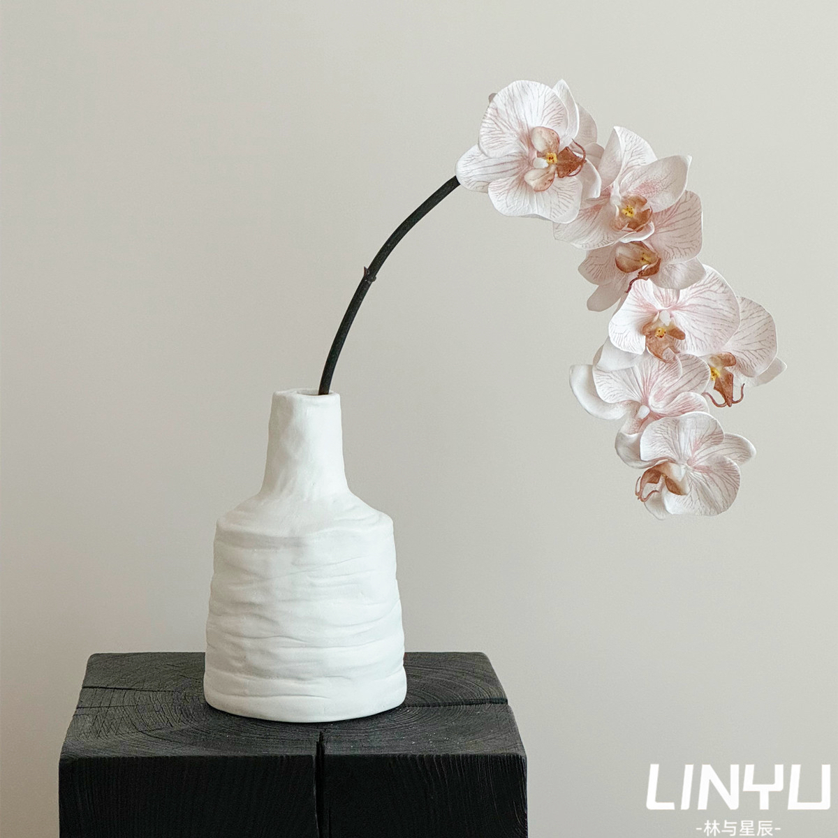 林与/高品质手感蝴蝶兰仿真花客厅样板装饰花艺餐桌假花插花摆件