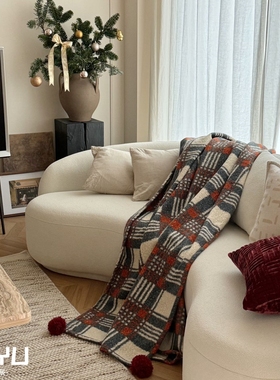 氛围感沙发毯轻奢高级感复古毛毯加厚冬季披肩盖毯装饰软装摆件