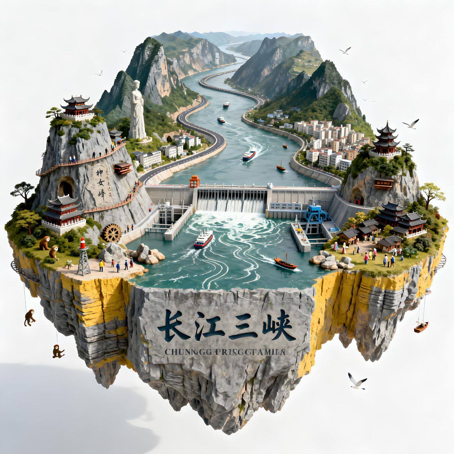 长江三峡旅游景点纪念礼品冰箱贴