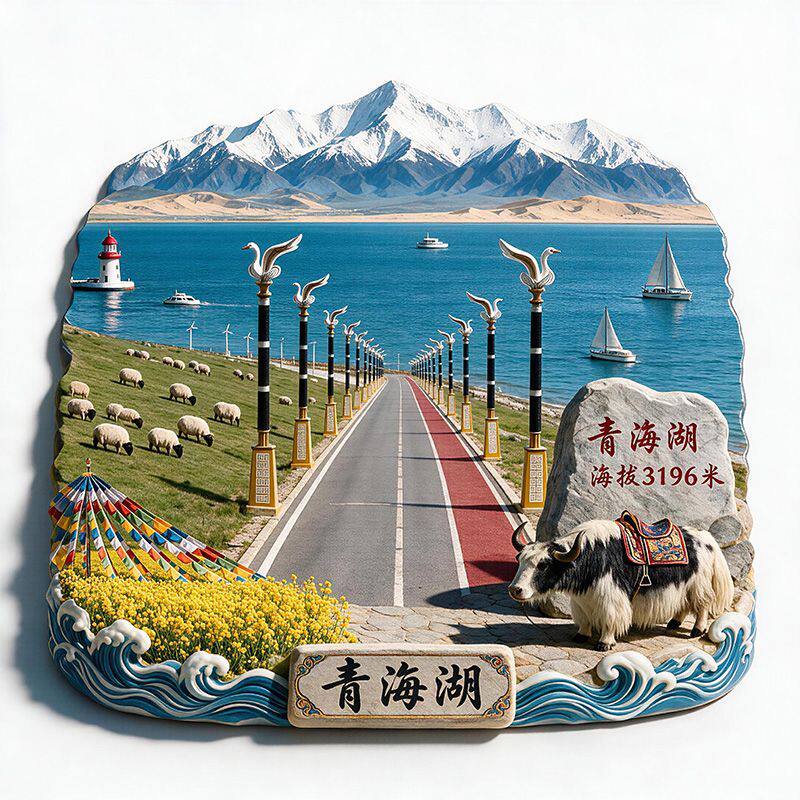青海湖旅游景点纪念品冰箱贴磁吸