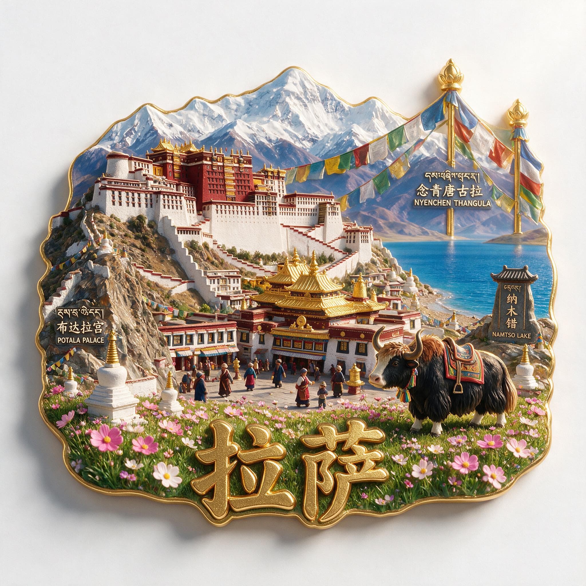 拉萨布达拉宫旅游纪念礼品冰箱贴