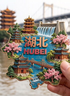 湖北城市旅游纪念品文创冰箱贴