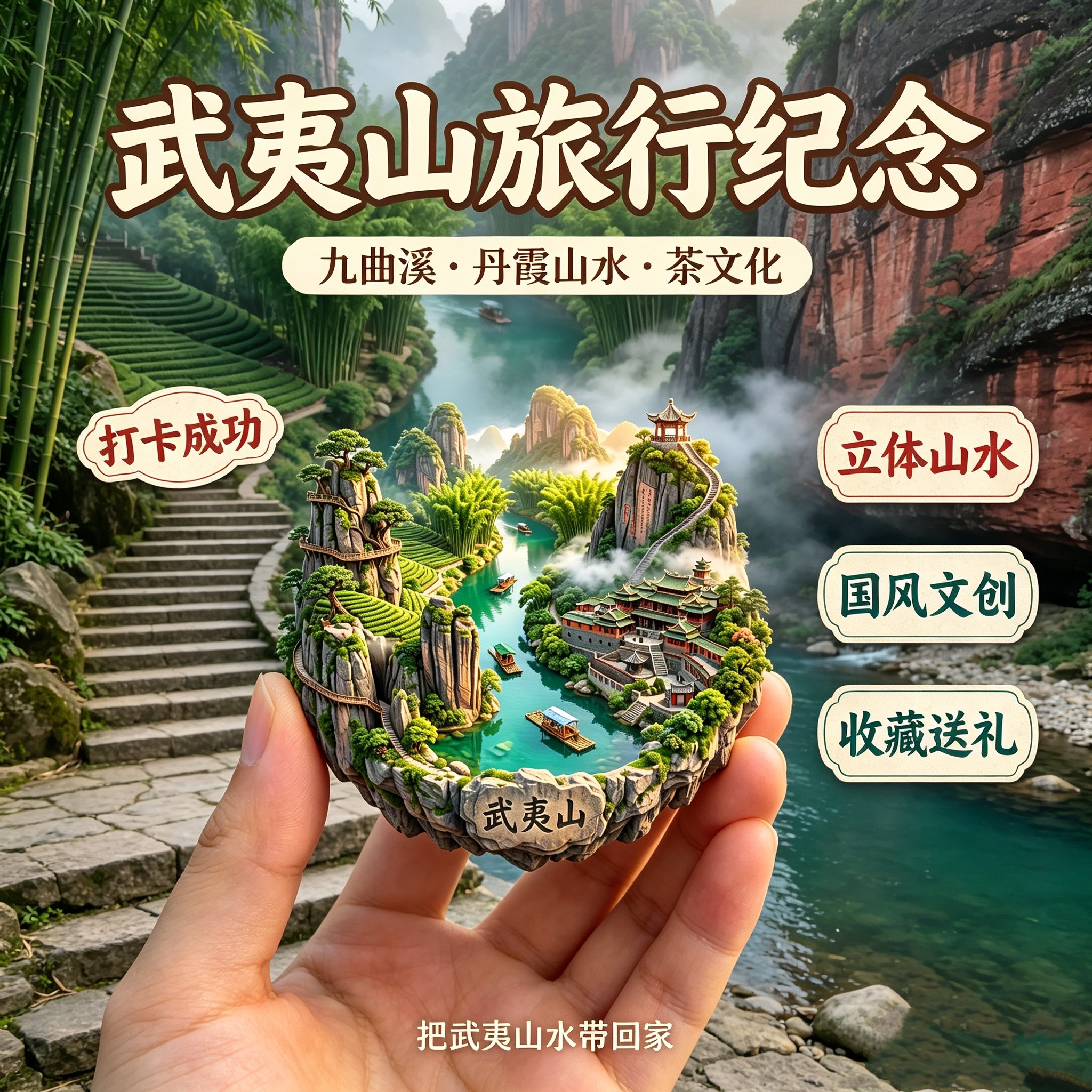 武夷山旅游景点纪念品冰箱贴磁吸