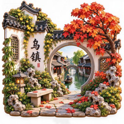 乌镇旅游纪念品冰箱贴文创伴手礼