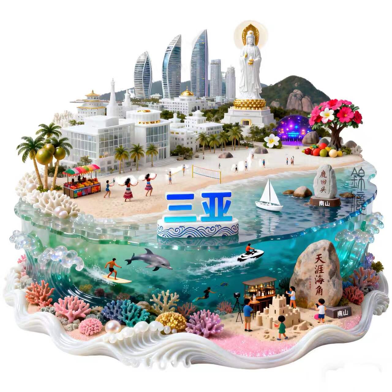 三亚旅游景点纪念品冰箱贴伴手礼