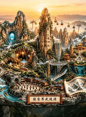 张家界武陵源旅游景点纪念冰箱贴