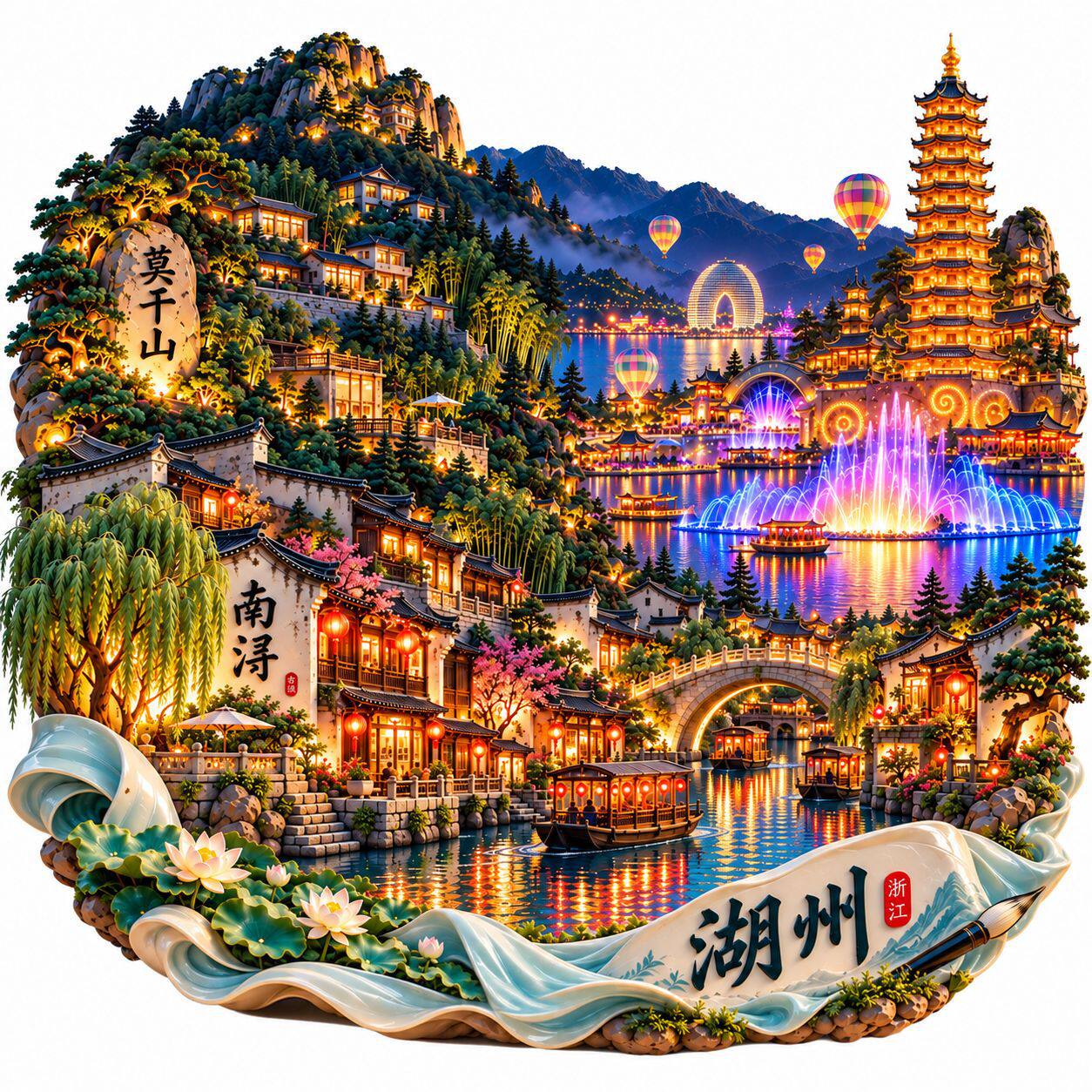 湖州旅游纪念品冰箱贴文创伴手礼