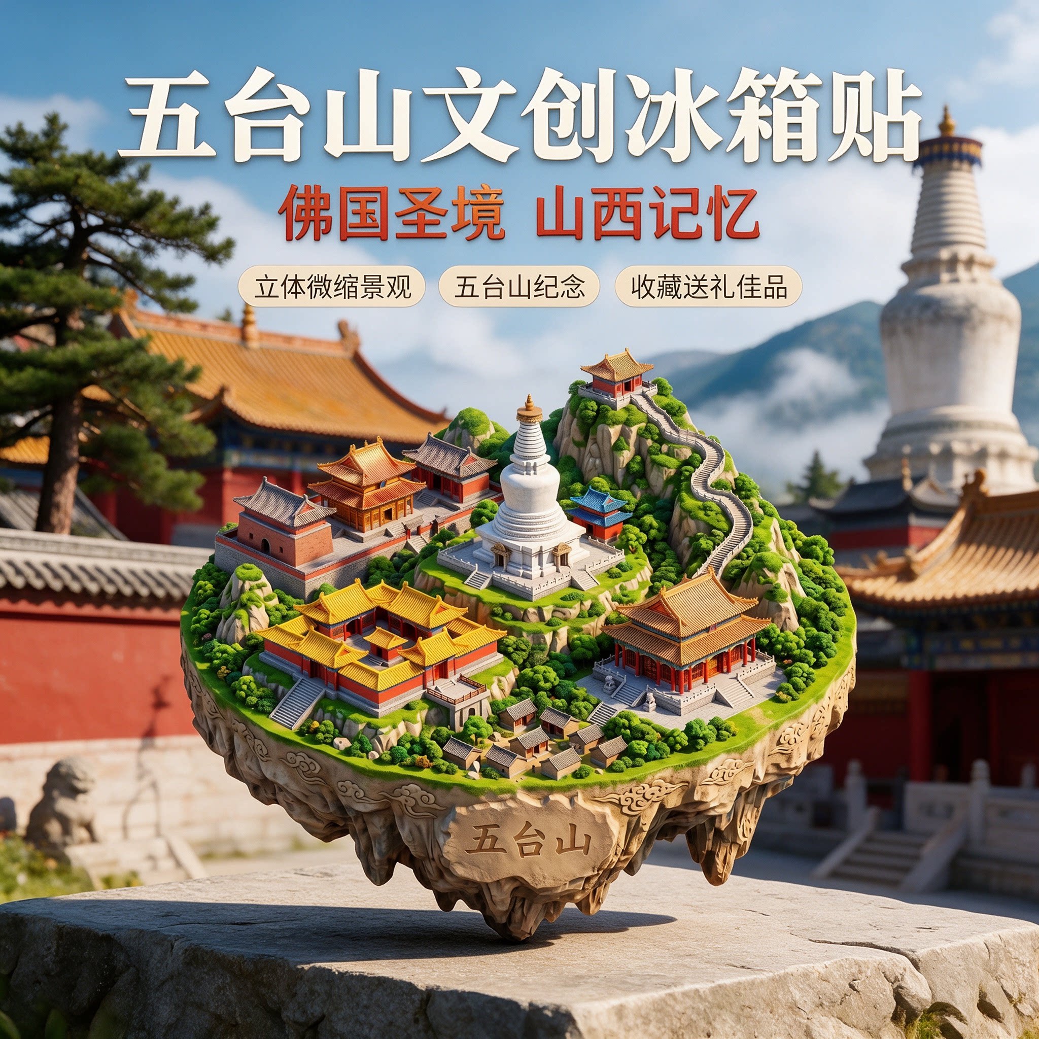 五台山旅游景点纪念品冰箱贴磁吸