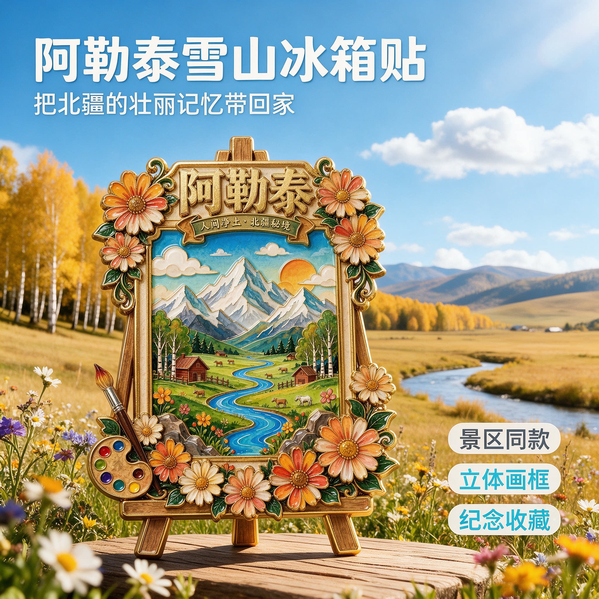 阿勒泰旅游景点纪念品冰箱贴磁吸