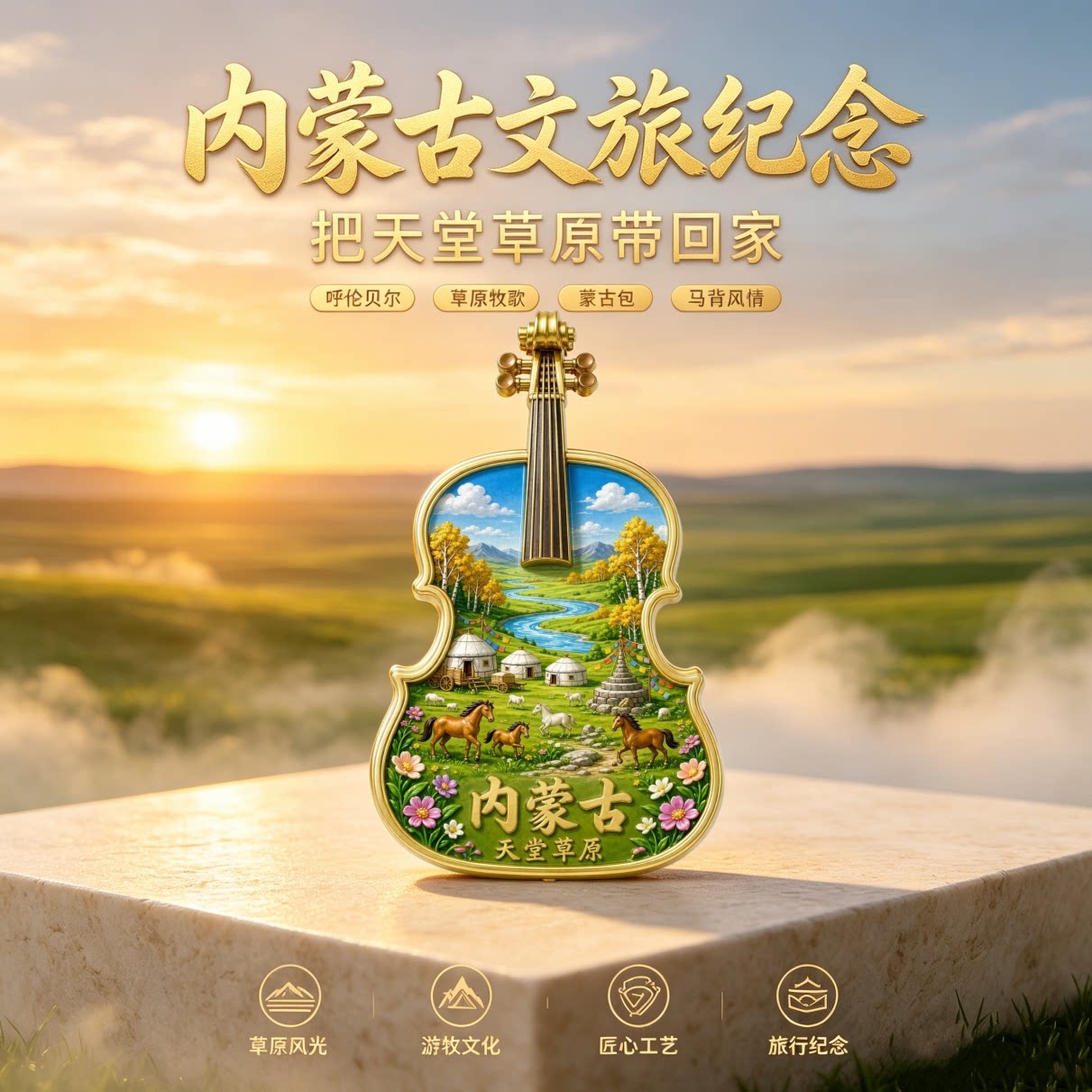 内蒙古旅游景点纪念品冰箱贴磁吸
