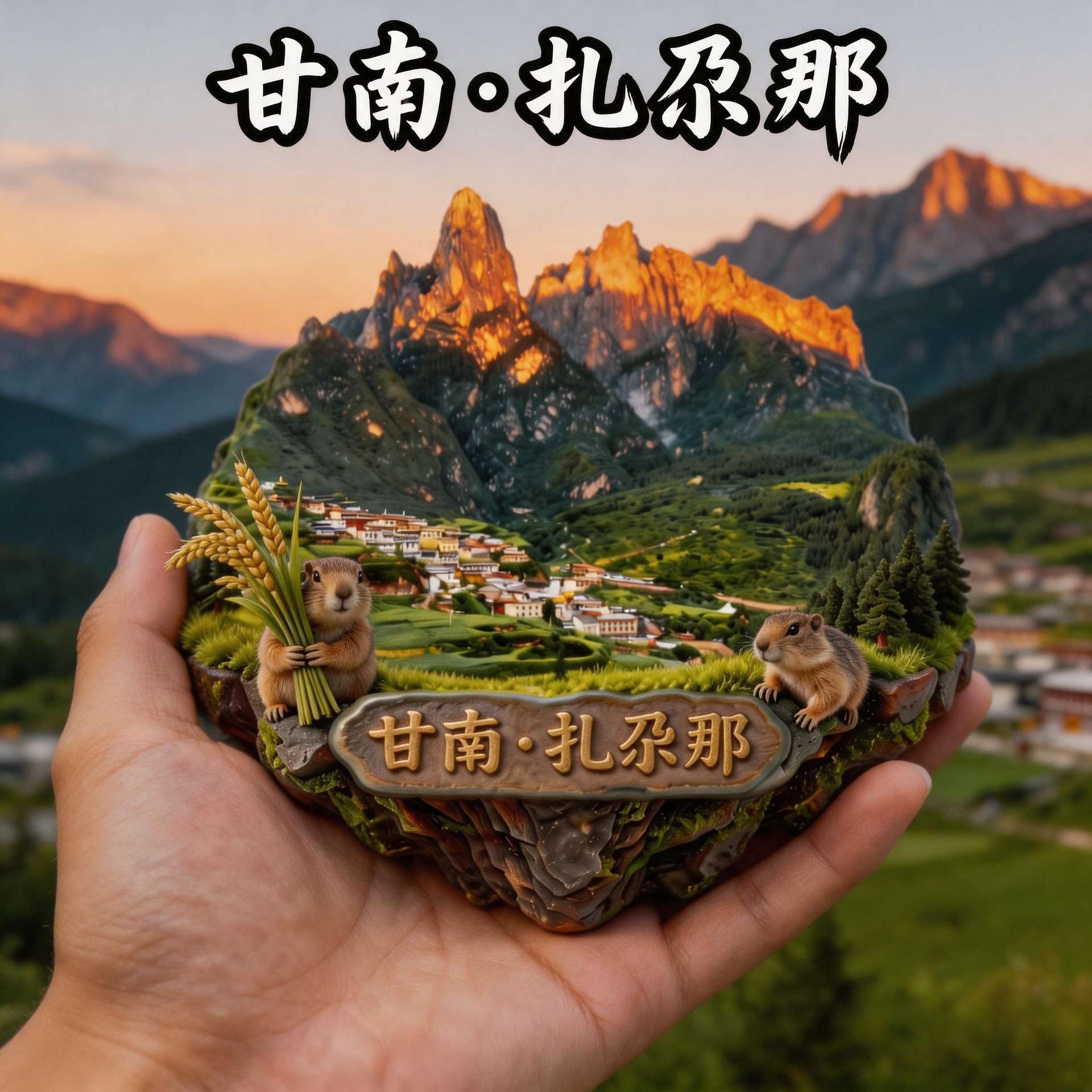 甘南扎尕那旅游纪念品冰箱贴磁吸