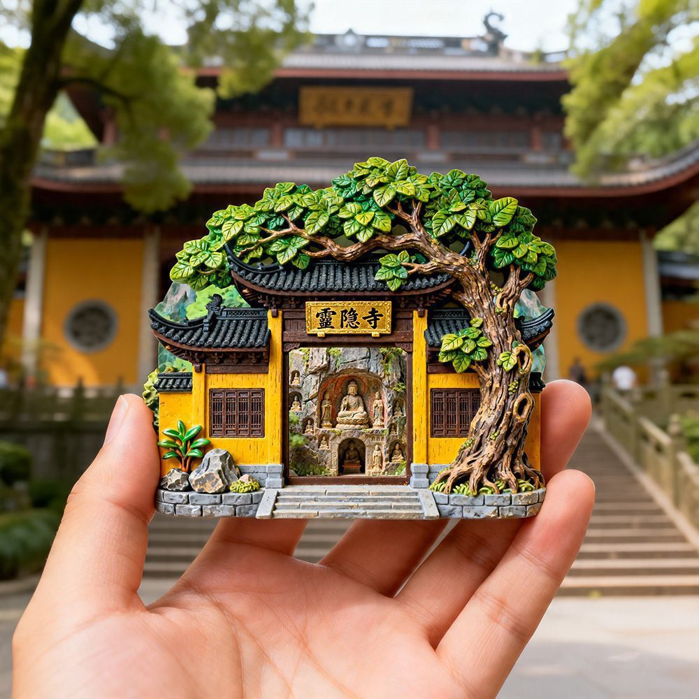 杭州灵隐寺文创旅游纪念品冰箱贴