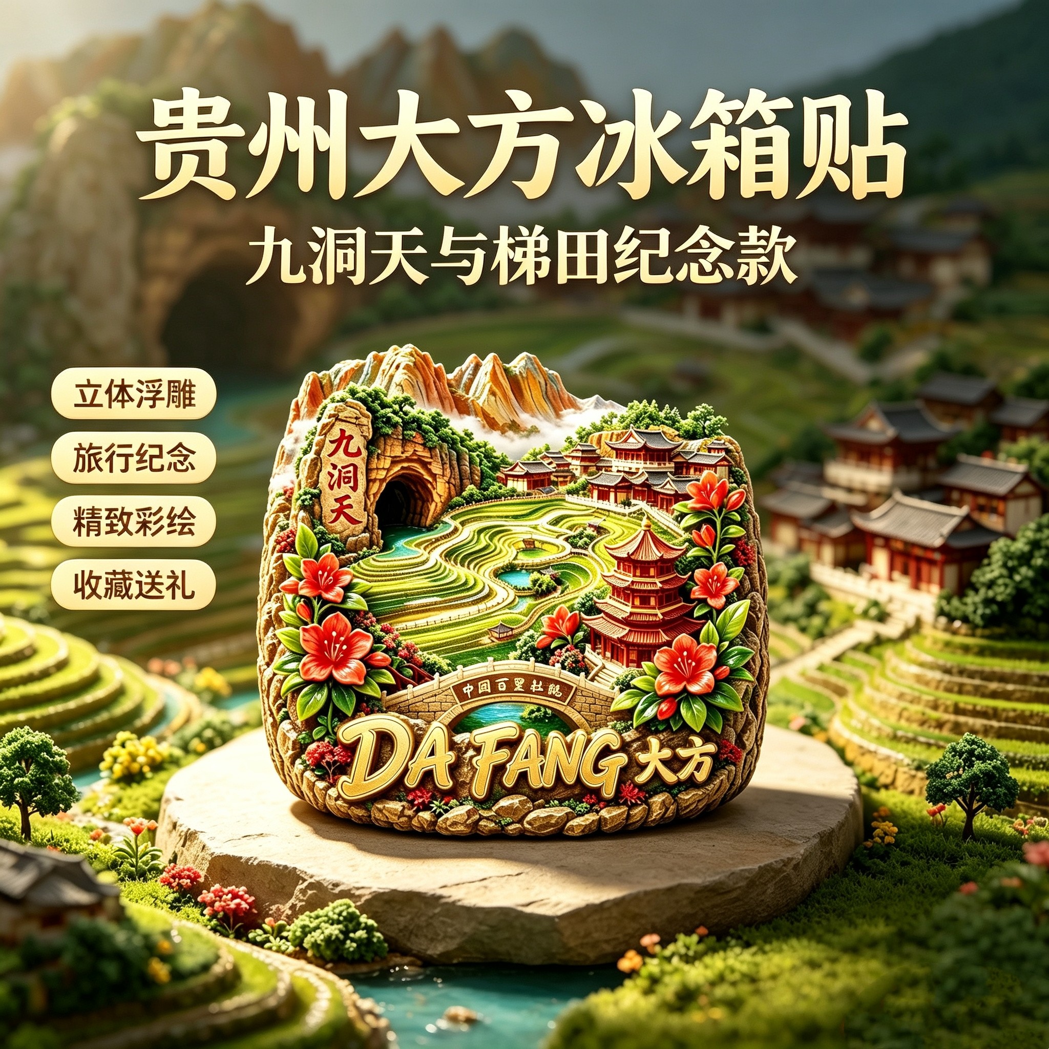 毕节大方九洞天旅游文创冰箱贴