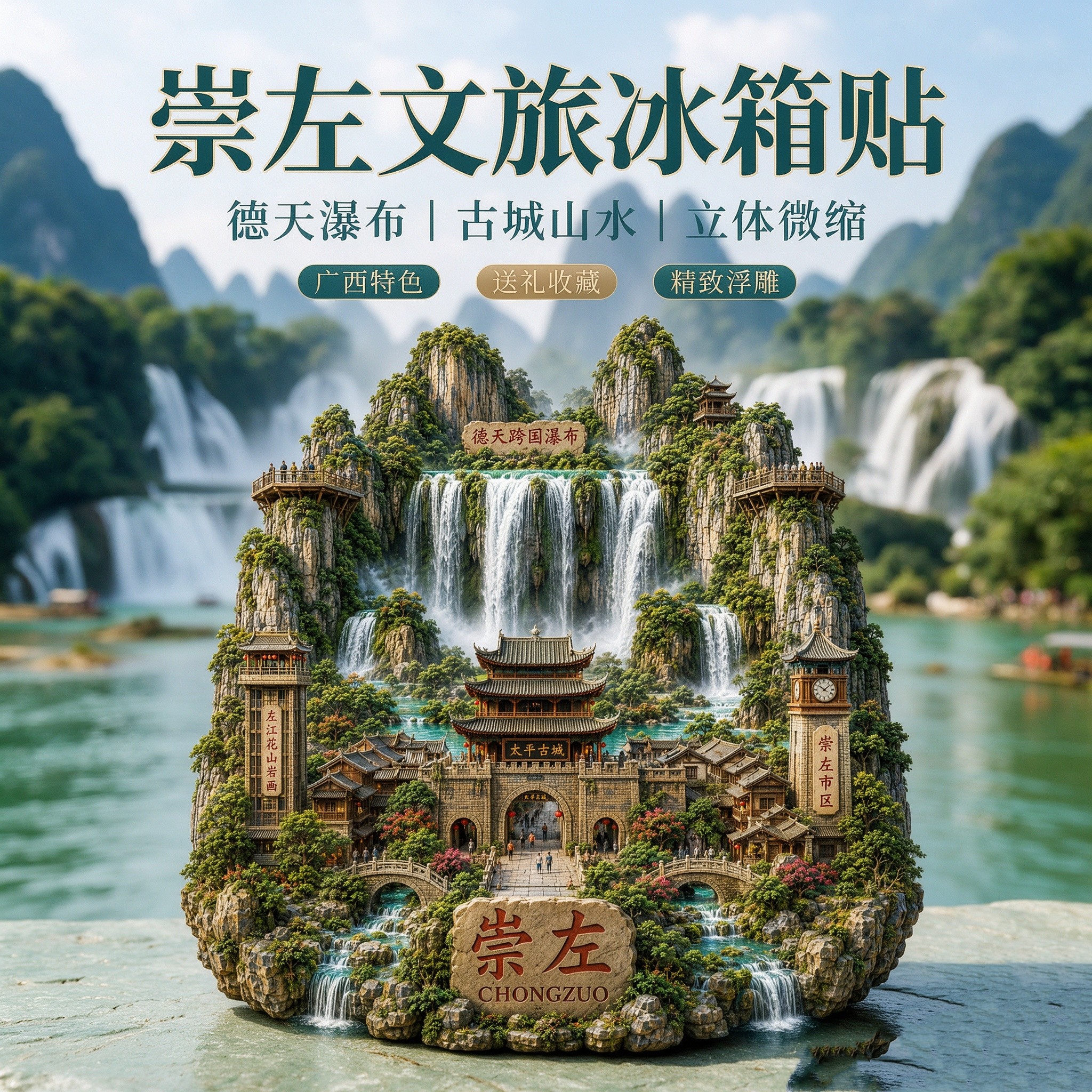 广西崇左城市旅游纪念品冰箱贴