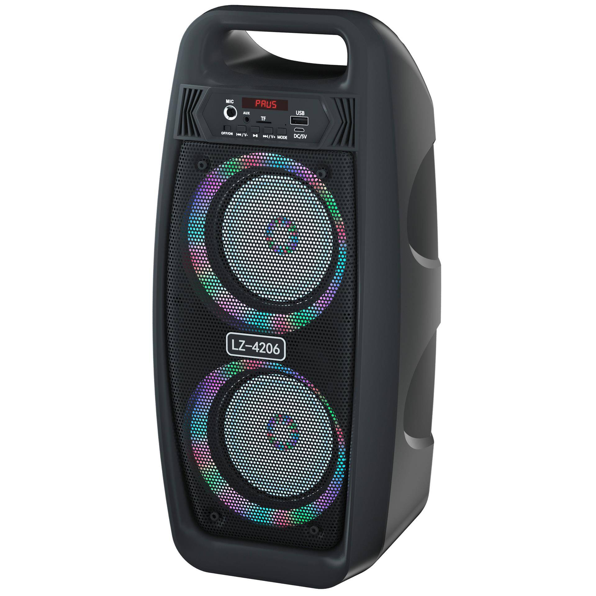 lz-4206户外蓝牙音箱多功能手提彩灯低音炮便携插卡音响源头工厂