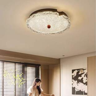 备昌照明厂中古风冰晶树脂荷叶吸顶灯卧室灯意式全光谱护眼儿童房
