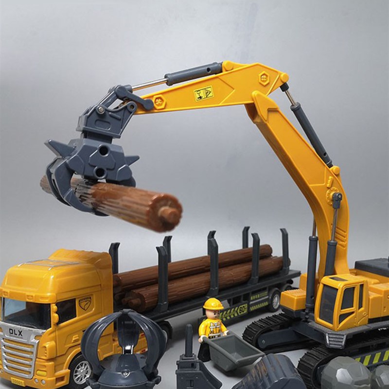 速发抓木机玩具儿输工程材木车运童车石头场景破碎锤挖掘机