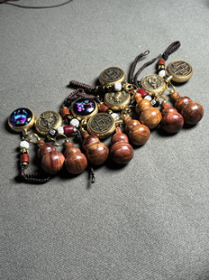 海南黄花梨油梨葫芦钥匙扣手机扣佛性道性情侣大健康长寿