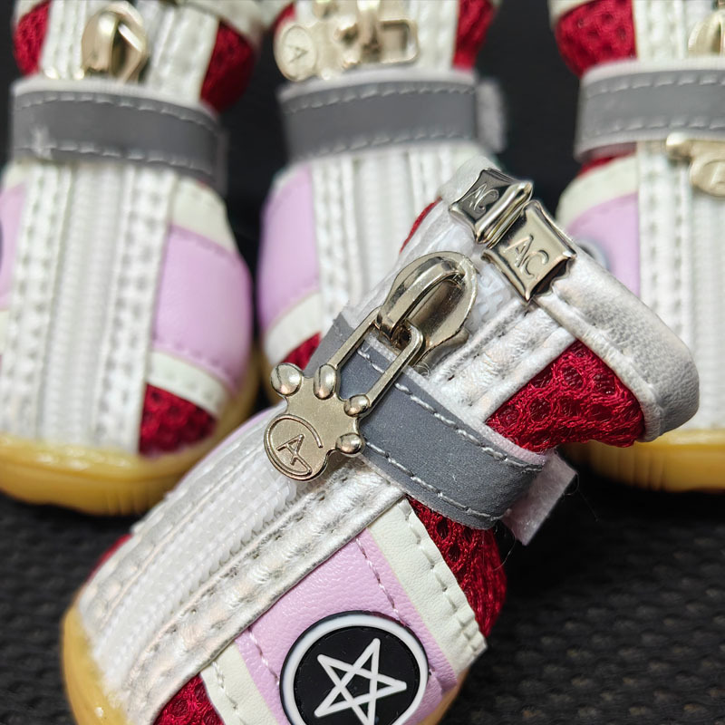 五角星牛筋底网格鞋网格透气鞋狗狗鞋子泰迪鞋