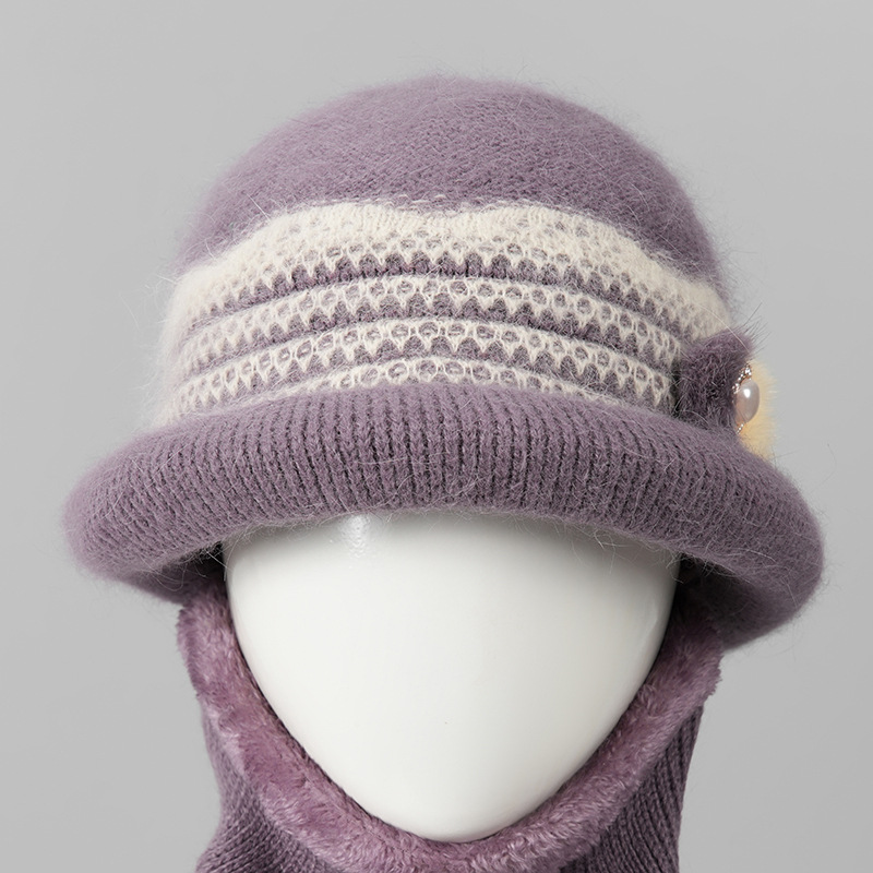 中老年人帽子女冬季新款妈妈婆婆帽老人奶奶老太太加绒保暖毛线帽