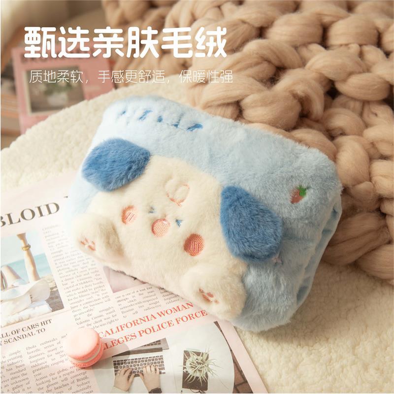 卖萌动物热水袋充电暖手宝毛绒暖宝宝卡通可拆洗插手可爱暖手