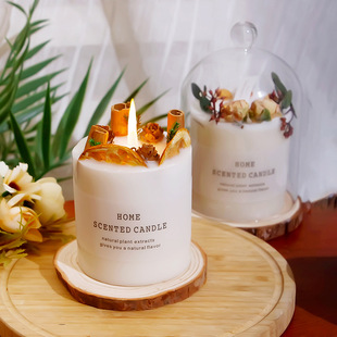 森系永生花香薰蜡烛家用大豆蜡圣诞生日节日礼物伴手礼盒套装