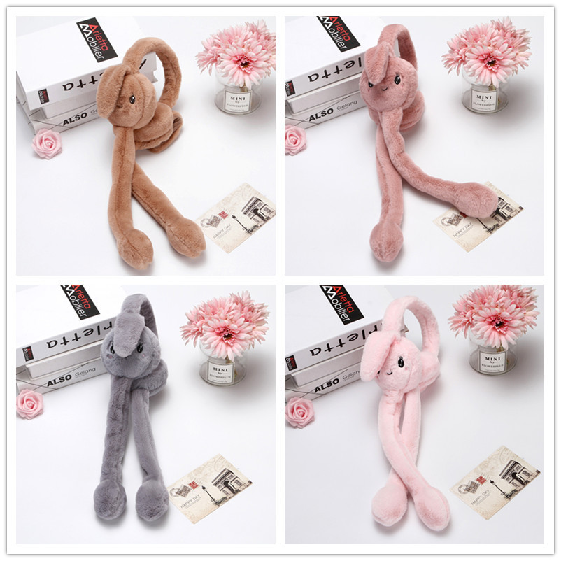 网红兔子耳套耳朵会动冬季儿童可爱保暖防寒冻耳包耳暖耳捂子