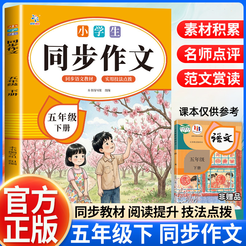 小学生同步作文 五年级 下册 作文构思表达技巧写作框架实用读物