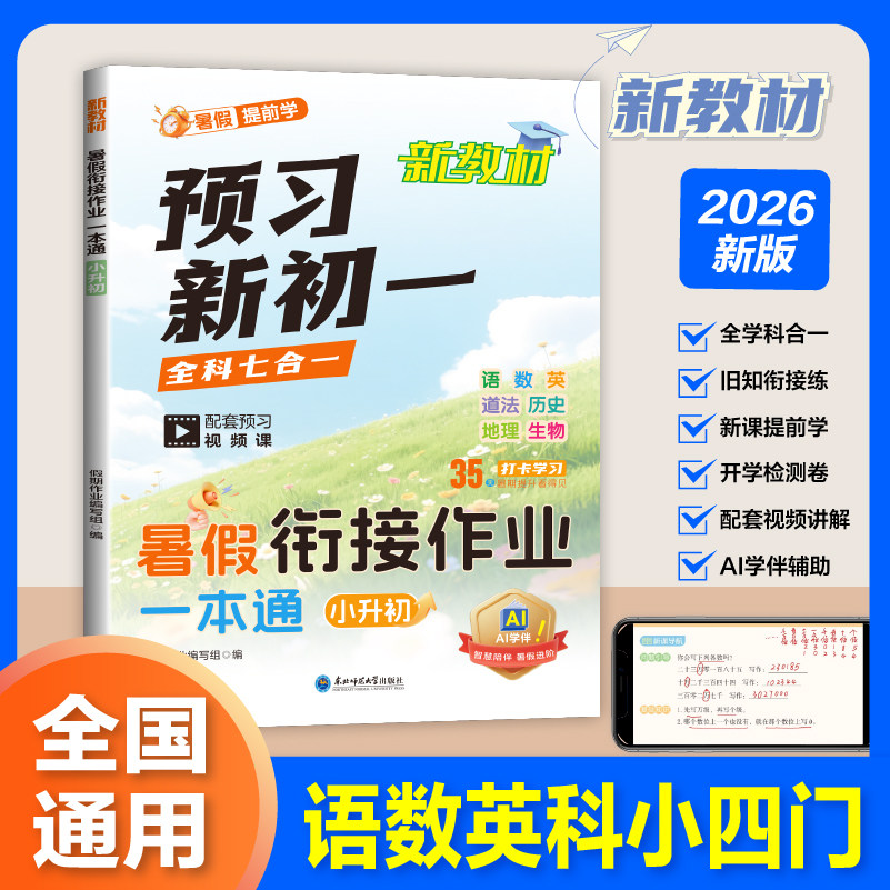 小学生暑假衔接作业 一本通小升初 假期预复习每日一练