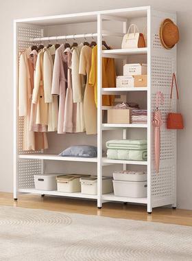 金属洞洞板衣柜家用卧室开放式衣帽架组合步入式衣帽间落地置物架