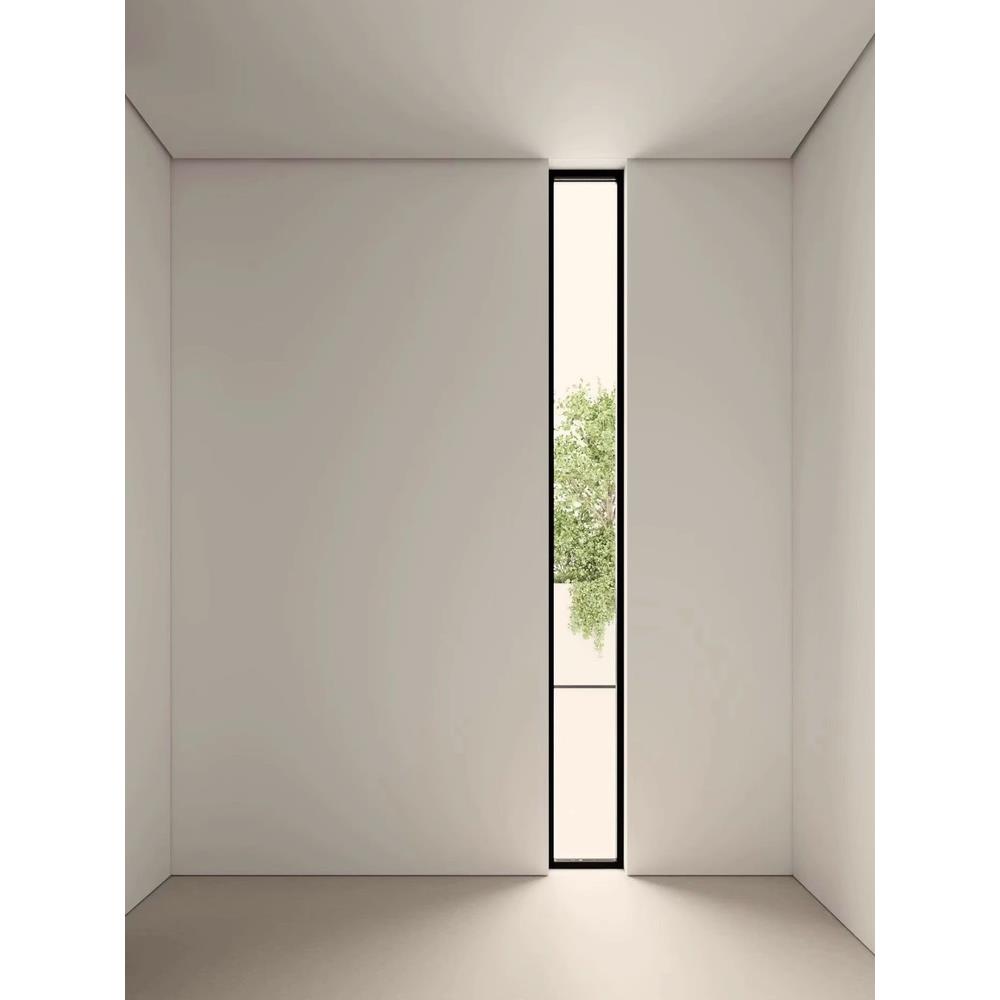 铁艺超长观景窗窄边框网红简约落地窗钢化玻璃铝合金不锈钢风景窗