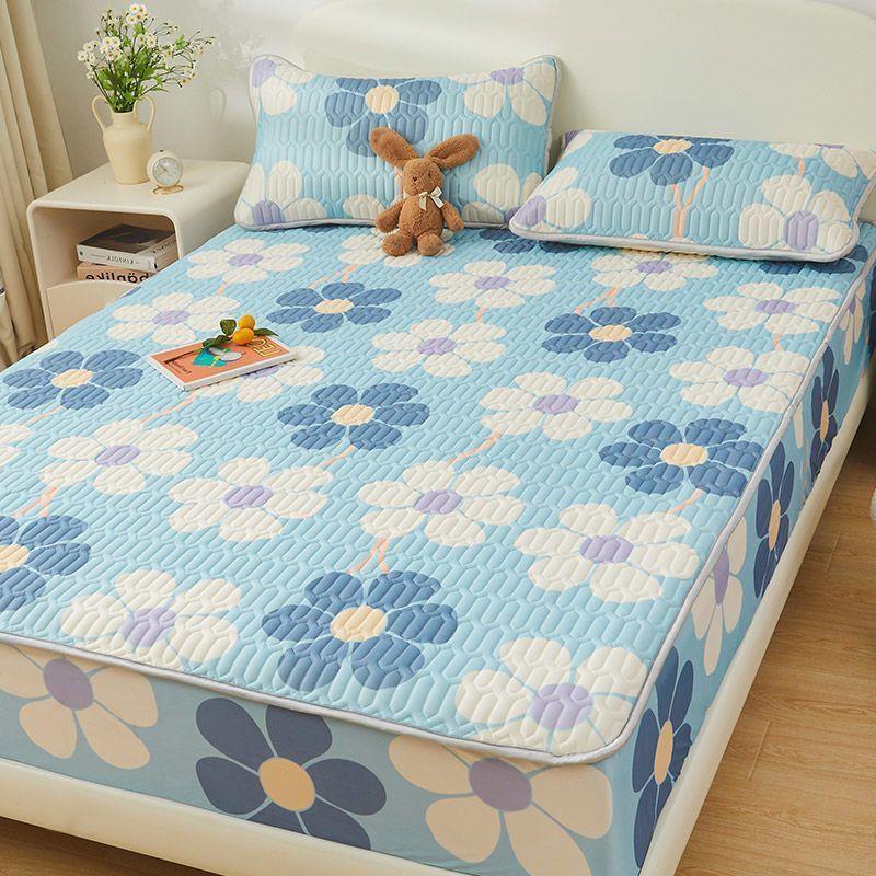 凉席a类乳胶床笠款三件套夏季冰丝学生宿舍床单家用床罩全包单件