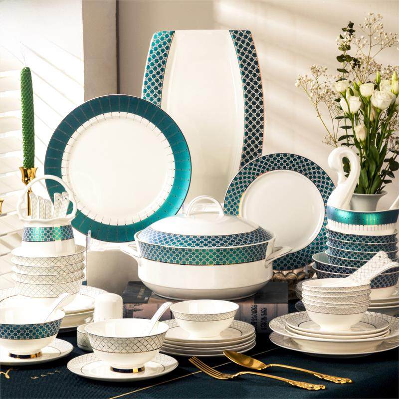 餐具集家庭2024新景德镇碗，盘子，碗和筷子可访问豪华陶瓷餐具乔,餐饮具,碗,淘宝优惠券,粉丝福利购,淘宝优惠卷