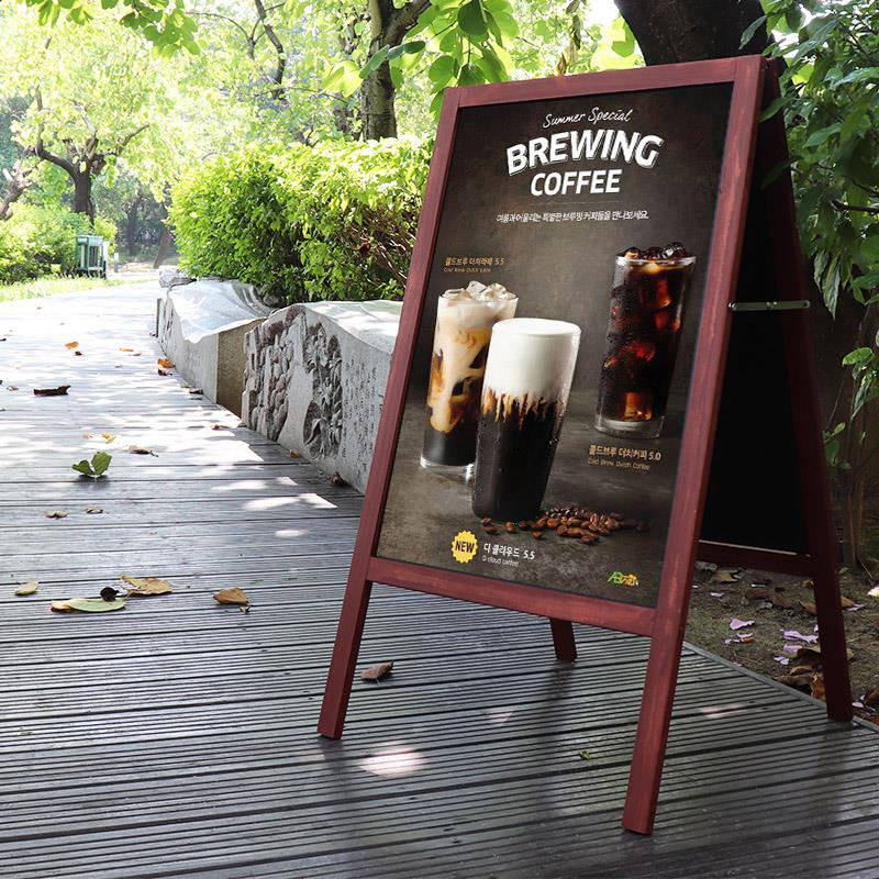 木制双面海报广告牌海报架展牌展示架pop门口开业展架展板展示牌