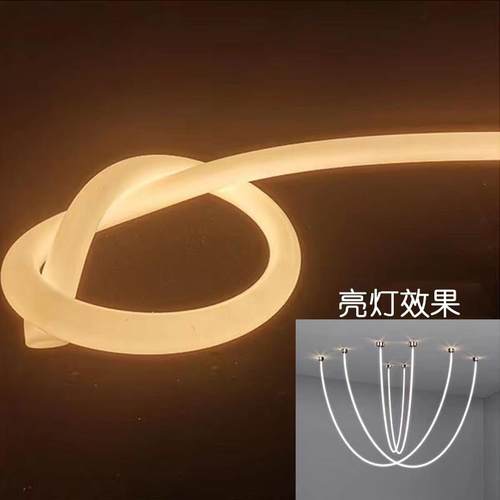 led圆形硅胶灯带360度通体发光柔性可弯曲户外防水线性灯线条灯